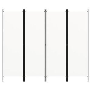Celina Fabric 4 Panels 200cm x 180cm Room Divider In White | Bed Sava