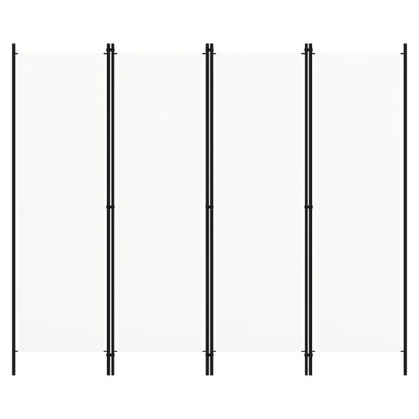 Celina Fabric 4 Panels 200cm x 180cm Room Divider In White | Bed Sava