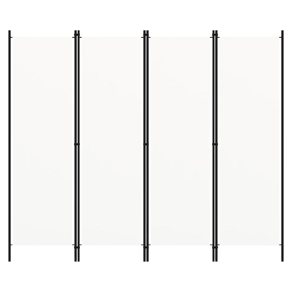 Celina Fabric 4 Panels 200cm x 180cm Room Divider In White