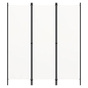 Celina Fabric 3 Panels 150cm x 180cm Room Divider In White | Bed Sava