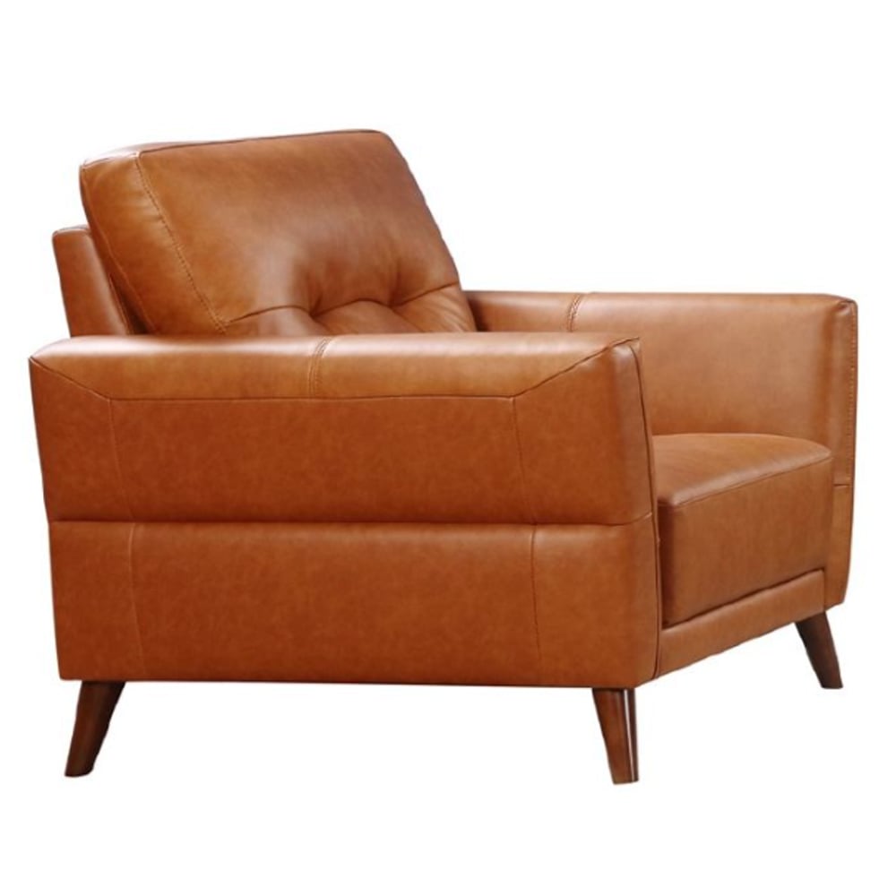 Celina Leather 1 Seater Sofa With Tapered Legs In Tan