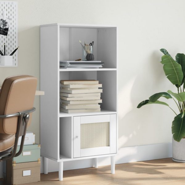 Celle Pinewood Bookcase With 2 Shelves In White | Bed Sava