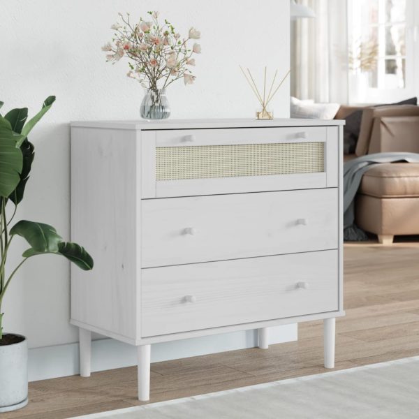 Celle Pinewood Chest Of 3 Drawers In White | Bed Sava