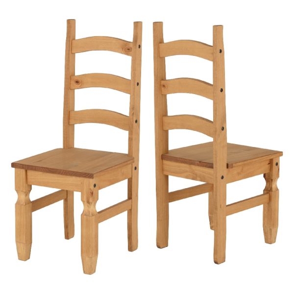 Central Oak Wooden Dining Chairs In Pair | Bed Sava