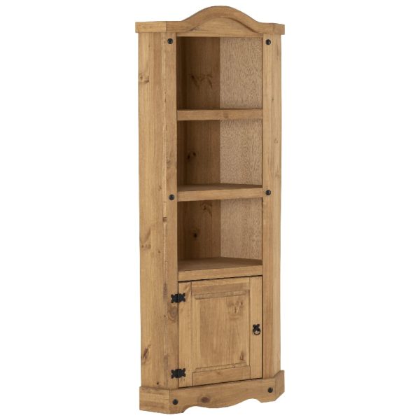 Central Wooden Bookcase With 1 Door 3 Shelves In Oak | Bed Sava