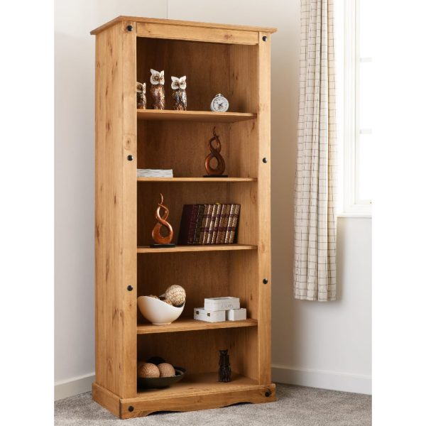 Central Wooden Bookcase With 5 Shelves In Oak | Bed Sava