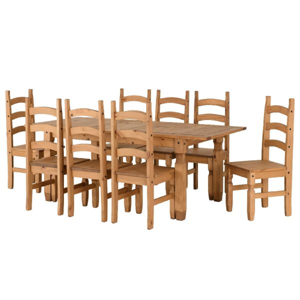 Central Wooden Extending Dining Table With 8 Oak Chairs | Bed Sava