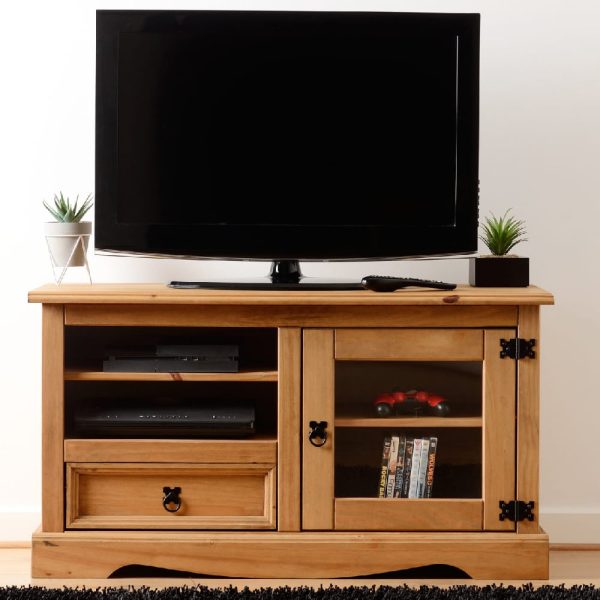 Central Wooden TV Stand With 1 Door 1 Drawer In Oak | Bed Sava