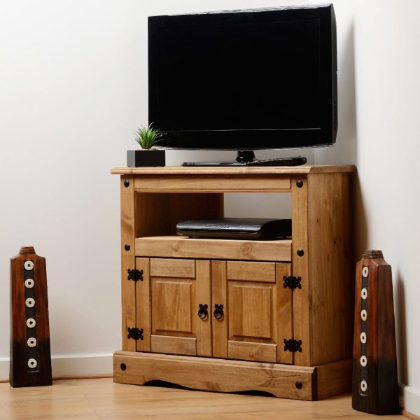 Central Wooden TV Stand With 2 Doors In Oak | Bed Sava