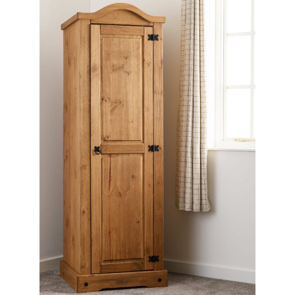 Central Wooden Wardrobe With 1 Door In Oak | Bed Sava