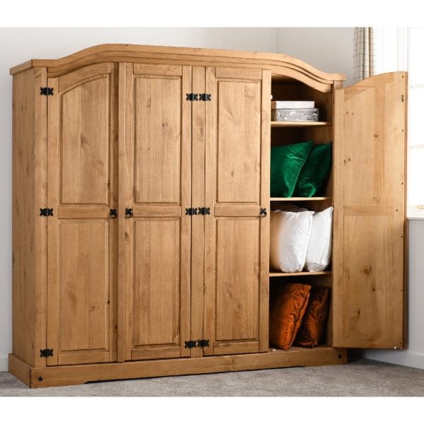 Central Wooden Wardrobe With 4 Doors In Oak | Bed Sava