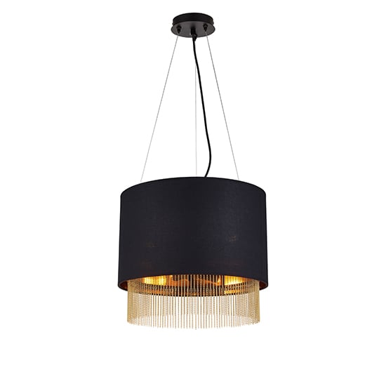 Ceres 3 Lights Pendant Ceiling Light In Black Shade | Bed Sava