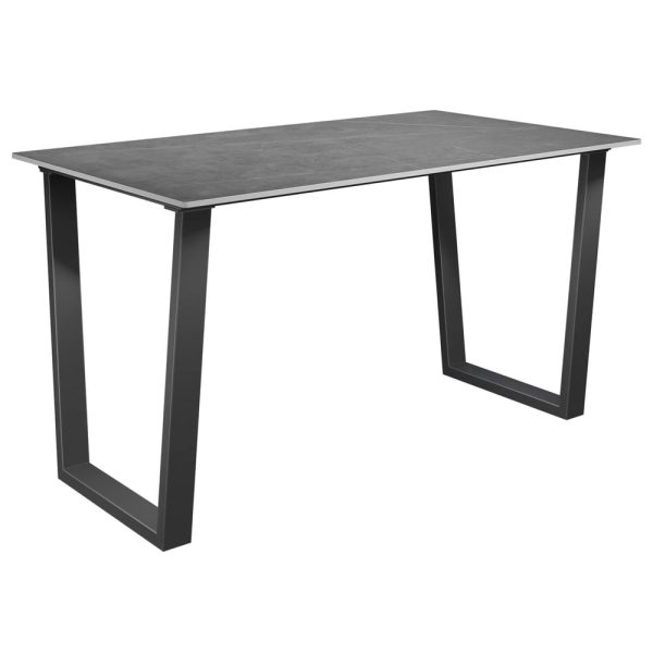 Cerritos Ceramic Rectangular Dining Table In Matte Grey | Bed Sava