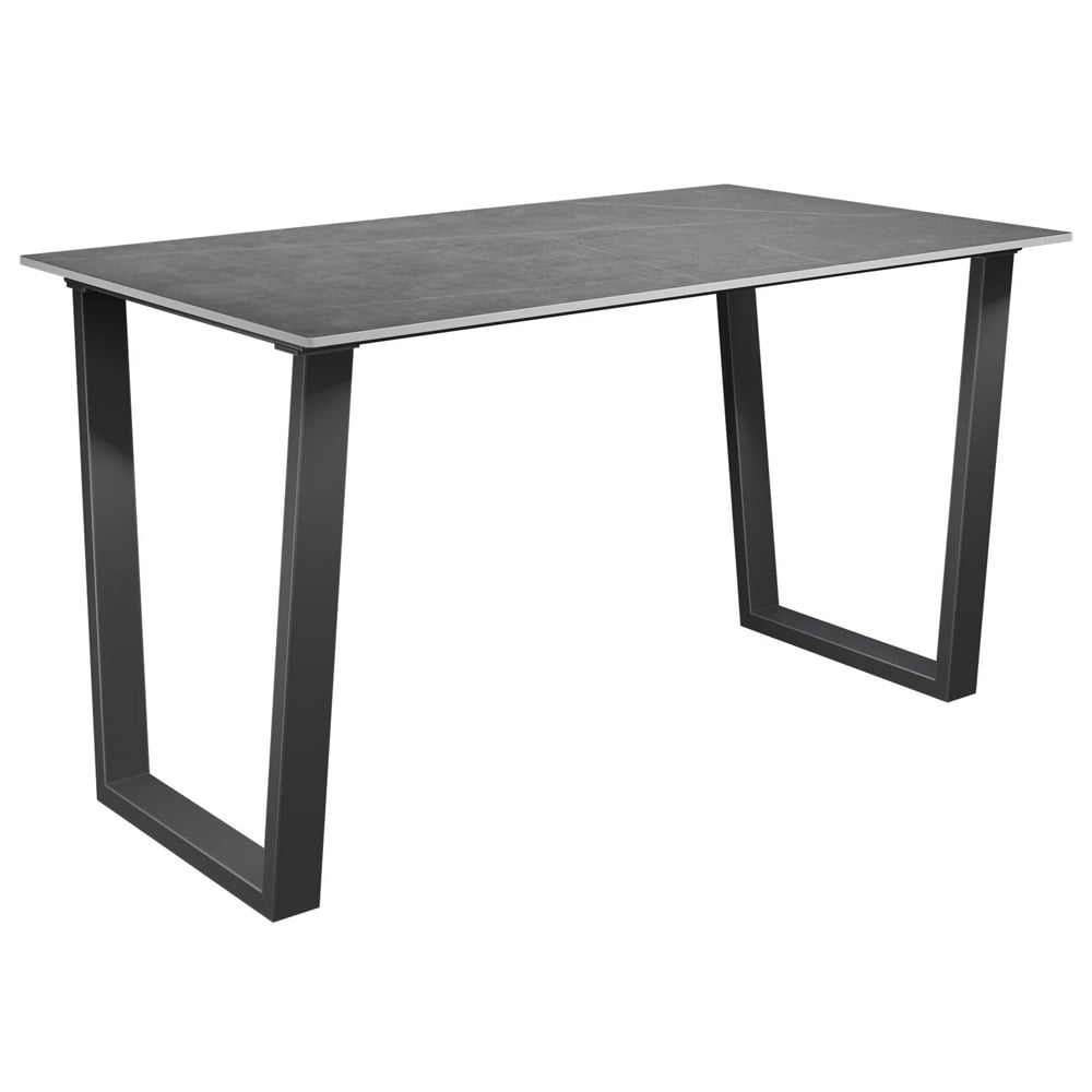 Cerritos Ceramic Rectangular Dining Table In Matte Grey | Bed Sava