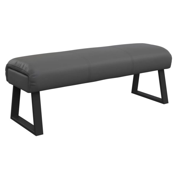 Cerritos Faux Leather Dining Bench With Metal Legs In Grey | Bed Sava
