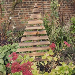 Cerritos Medium Wooden Garden Christmas Tree In Natural | Bed Sava