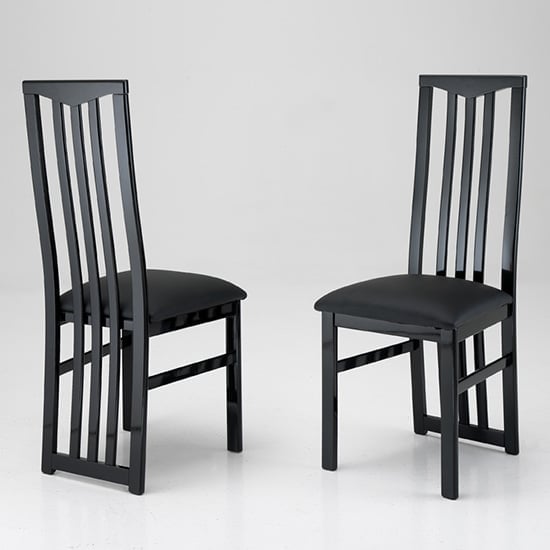Cexa Black Wooden Dining Chairs In Pair | Bed Sava