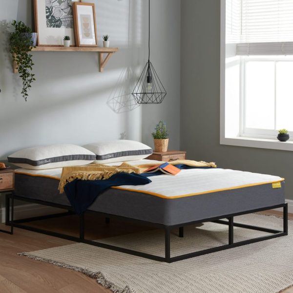 Chadron Fabric King Size Mattress In White Blue | Bed Sava