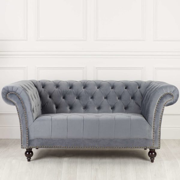 Chanter Fabric 2 Seater Sofa In Grey | Bed Sava