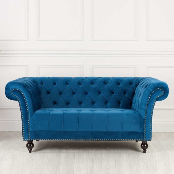 Chanter Fabric 2 Seater Sofa In Midnight Blue | Bed Sava