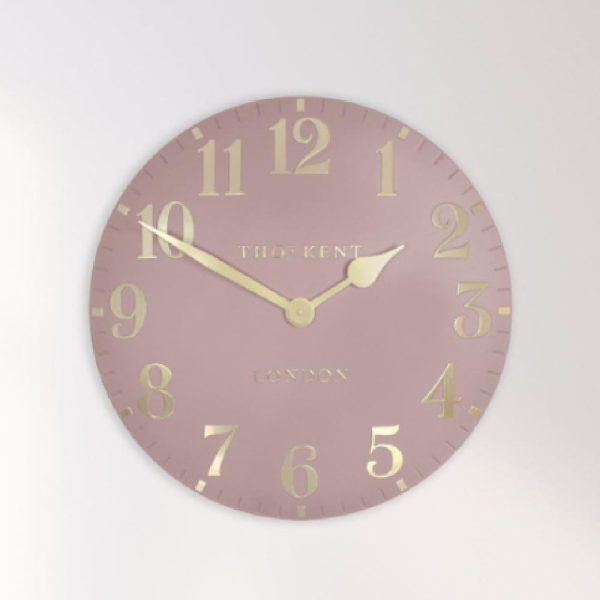 Chantilly Large Metal Mantel Clock In Blush Pink | Bed Sava