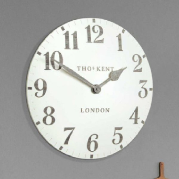 Chantilly Large Metal Mantel Clock In Limestone | Bed Sava