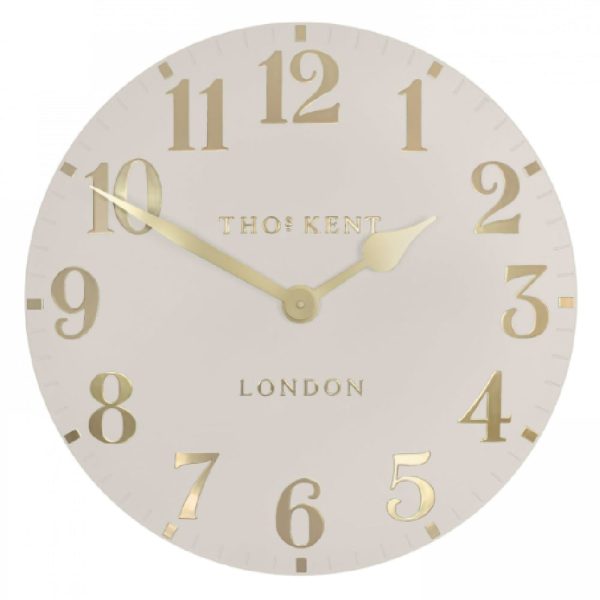 Chantilly Large Metal Mantel Clock In Oatmeal | Bed Sava