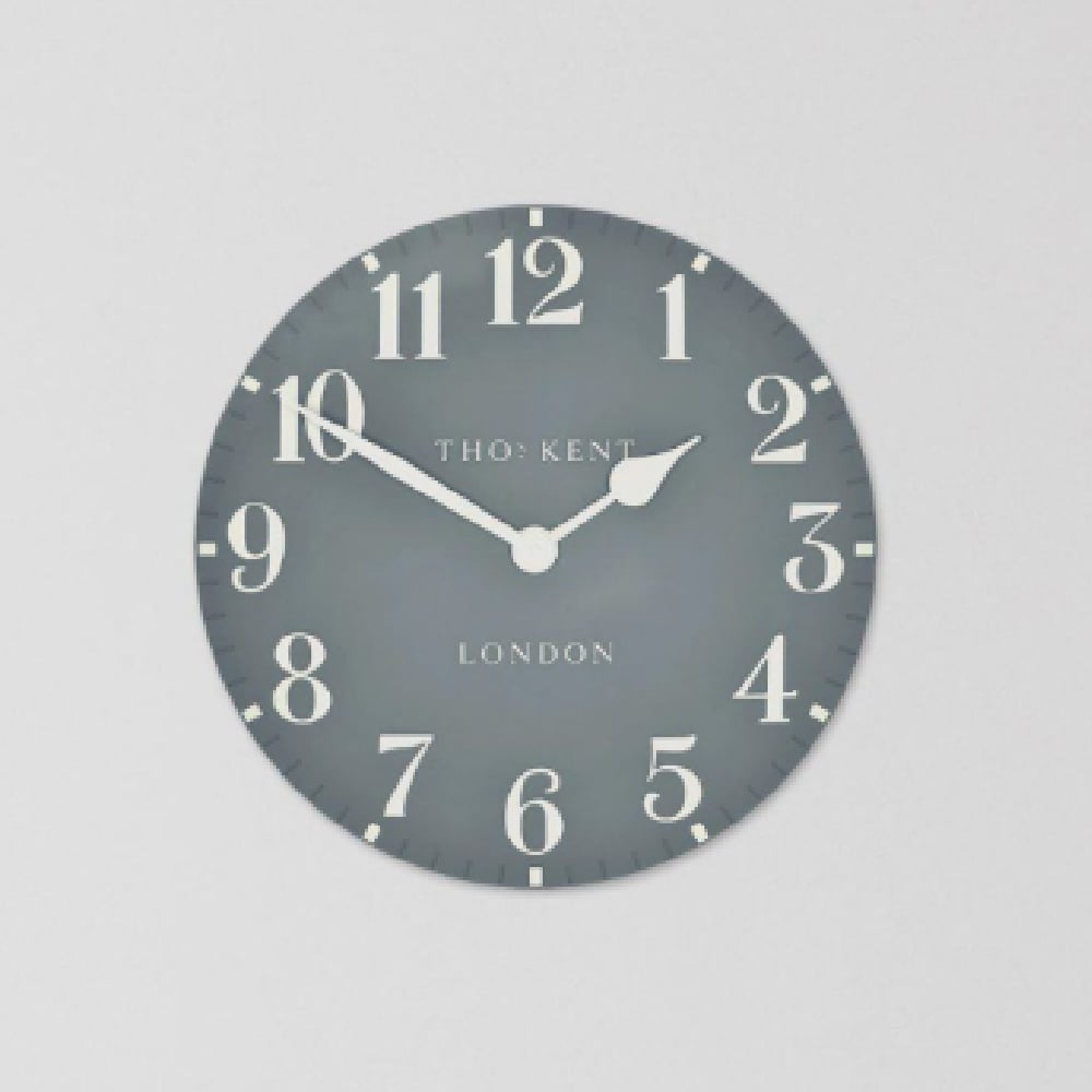 Chantilly Medium Metal Mantel Clock In Flax Blue