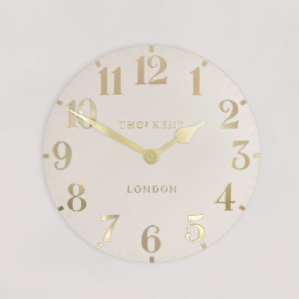 Chantilly Medium Metal Mantel Clock In Oatmeal | Bed Sava