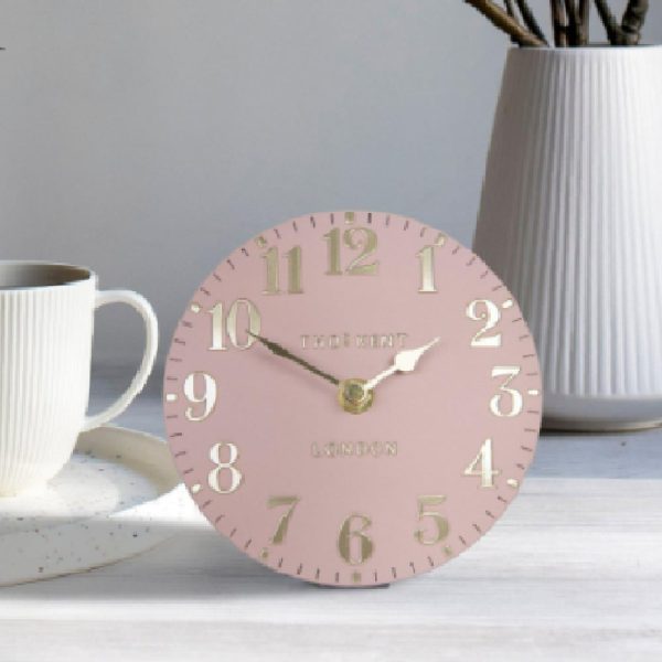 Chantilly Small Metal Mantel Clock In Blush Pink | Bed Sava