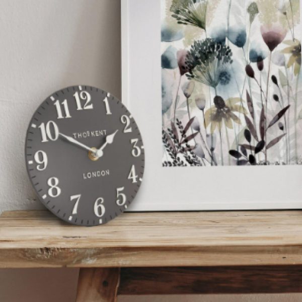 Chantilly Small Metal Mantel Clock In Dolphin | Bed Sava