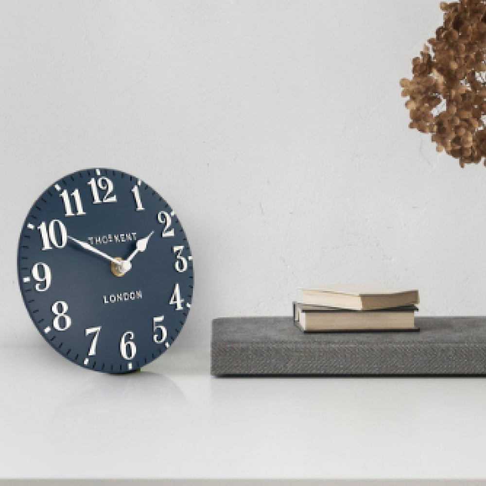 Chantilly Small Metal Mantel Clock In Ink