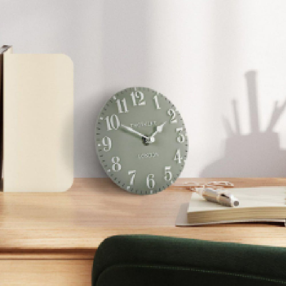 Chantilly Small Metal Mantel Clock In Seagrass