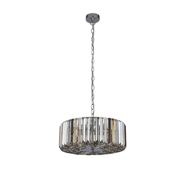 Chapeau 5 Light Crystal Glass Pendant Flush Light In Chrome | Bed Sava