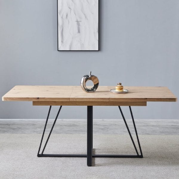 Charlotte Wooden Extending Dining Table In Oak | Bed Sava