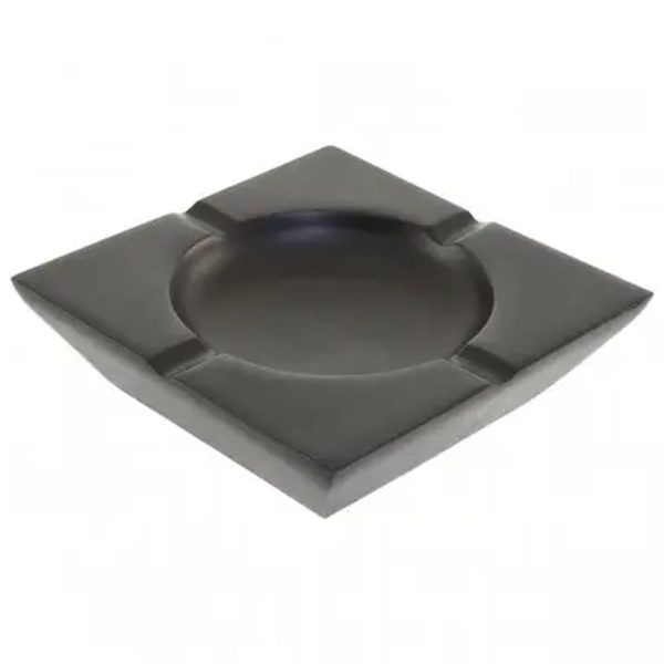 Charlton Aluminium Square Ashtray In Matt Black | Bed Sava