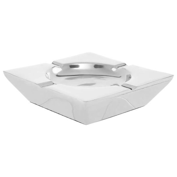 Charlton Aluminium Square Ashtray In Silver Nickel | Bed Sava