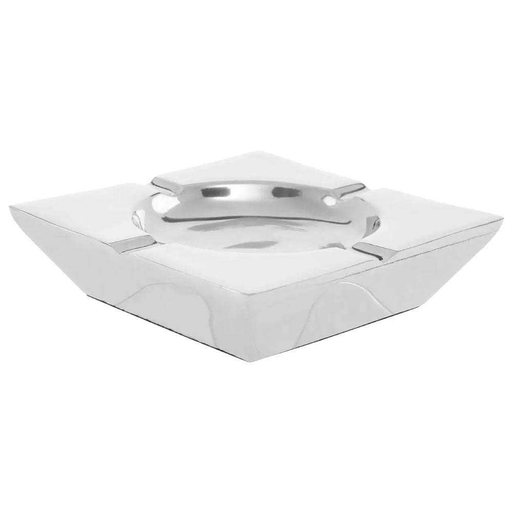 Charlton Aluminium Square Ashtray In Silver Nickel