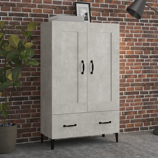 Chester Wooden Sideboard With 2 Doors 1 Drawer In Concrete Effect | Bed Sava