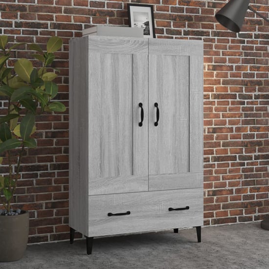Chester Wooden Sideboard With 2 Doors 1 Drawer In Grey Oak | Bed Sava