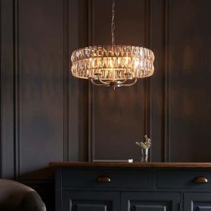 Chieti 5 Lights Ceiling Pendant Light In Bright Nickel | Bed Sava