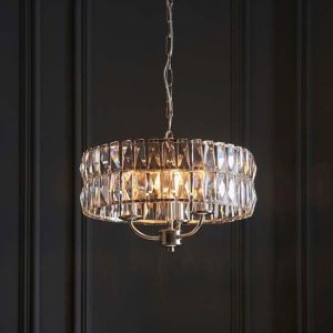 Chieti 3 Lights Ceiling Pendant Light In Bright Nickel | Bed Sava