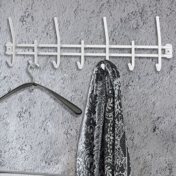 Chilliwack Metal Coat Rack In White | Bed Sava