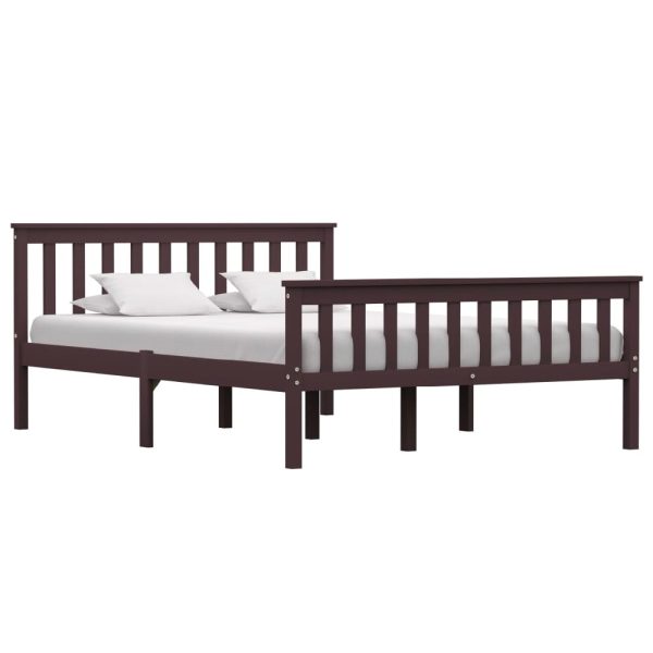 Chilliwack Wooden Double Bed In Dark Brown | Bed Sava