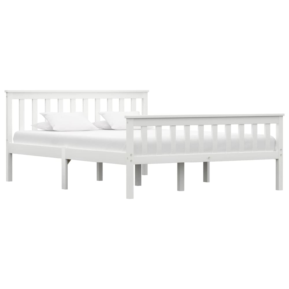 Chilliwack Wooden Double Bed In White | Bed Sava