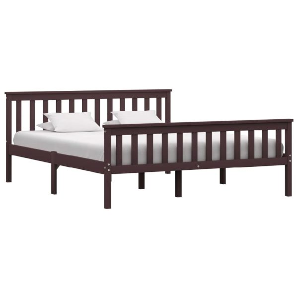Chilliwack Wooden King Size Bed In Dark Brown | Bed Sava