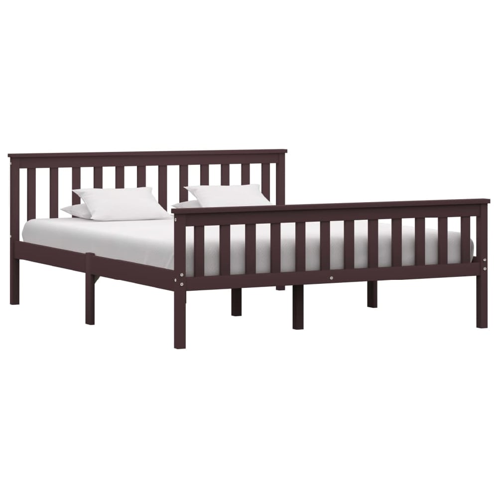 Chilliwack Wooden King Size Bed In Dark Brown | Bed Sava