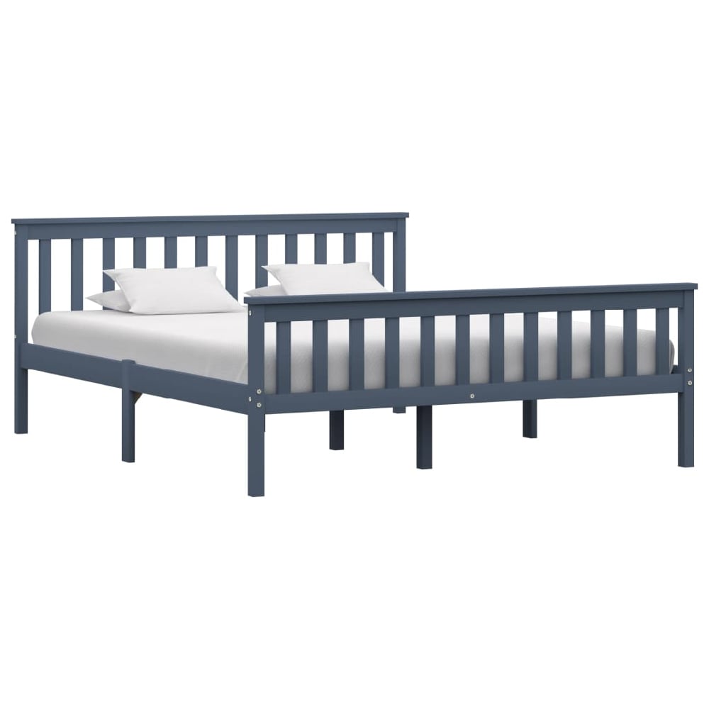 Chilliwack Wooden King Size Bed In Grey | Bed Sava