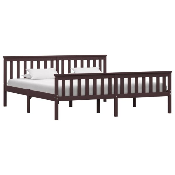 Chilliwack Wooden Super King Size Bed In Dark Brown | Bed Sava