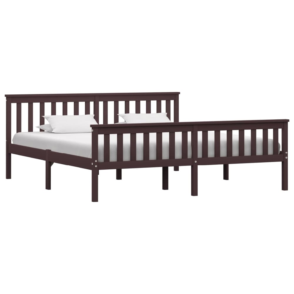 Chilliwack Wooden Super King Size Bed In Dark Brown | Bed Sava